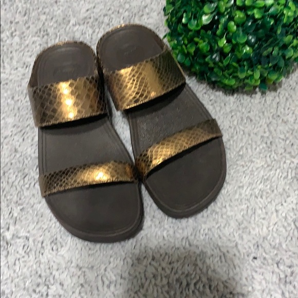 Fitflop Shoes - FitFlop Metallic Lulu Slide Sandal